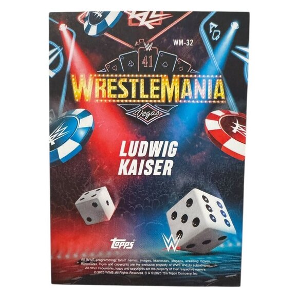 2025 Topps Wrestlemania 41 WWE WORLD Exclusive Card WM-32 LUDWIG KAISER /499 - Picture 3 of 4